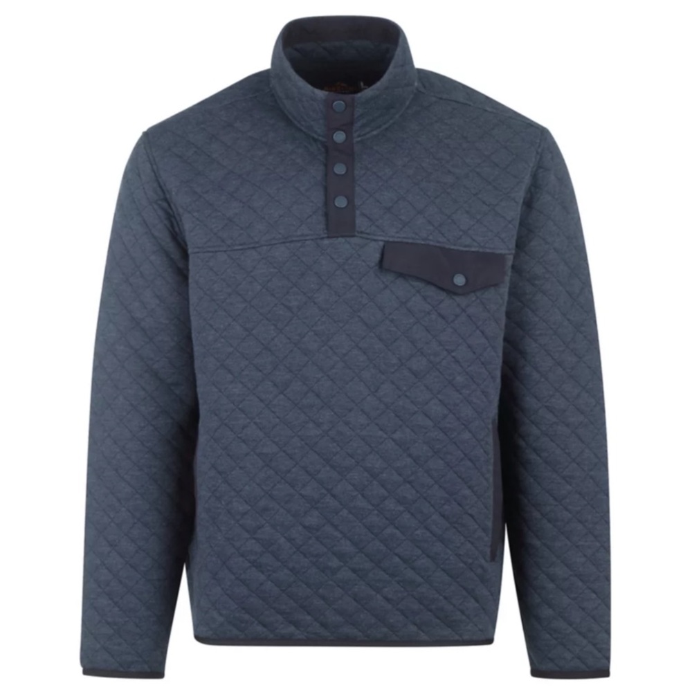 NWT Ridgecut Men's Quilted 3/4-Snap Pullover Fleece Sweatshirt Size Medium
